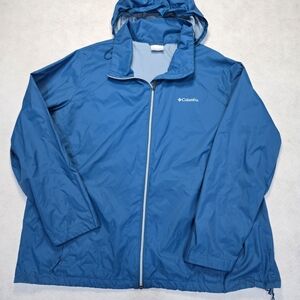 Columbia Lightweight Blue Packable Rain Coat Size 3XL